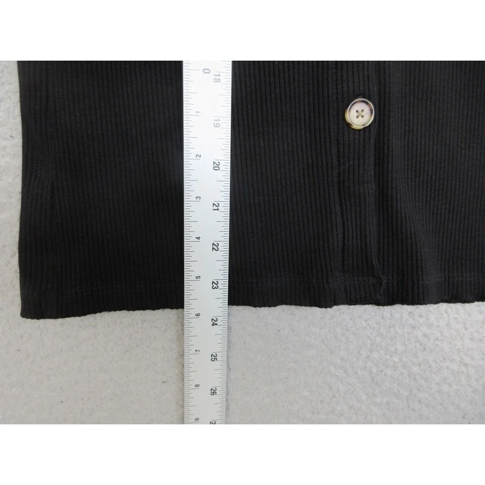 LOFT Ribbed Pencil Skirt Women Size M Black Officecore Quiet Luxury Classic